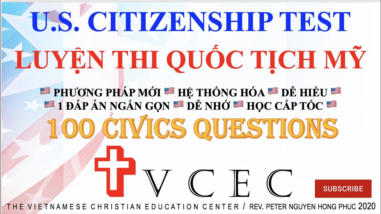 THI QUỐC TỊCH MỸ ???????? 100 CÂU HỎI ???????? HỌC CẤP TỐC... - youtube