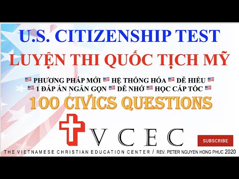 Video THI QUỐC TỊCH MỸ ???????? 100 CÂU HỎI ???????? HỌC CẤP TỐC... - youtube