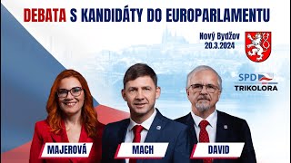 Debata v Novém Bydžově s kandidáty do EP: Ivan David, Zuzana Majerová