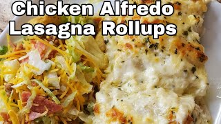 Chicken Alfredo Lasagna Rollups #sundaydinner #mothersday