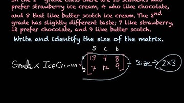 Using Matrices to Represent Data