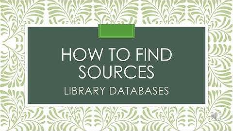ENG/ENL How to Find Sources in the Library Databases