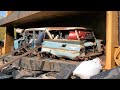 Car Crusher Crushing Cars 65 BMW e30 1959 chevy Parkwood wagon