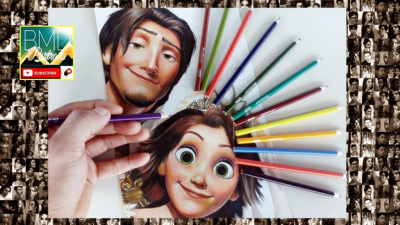 BRUTFUNER- Colored Pencil Drawing Tutorial for Beginners | Rapunzel ...