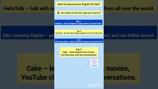 5 Best FREE English Learning Apps 📱 Improve English Fast! ✅ #shorts