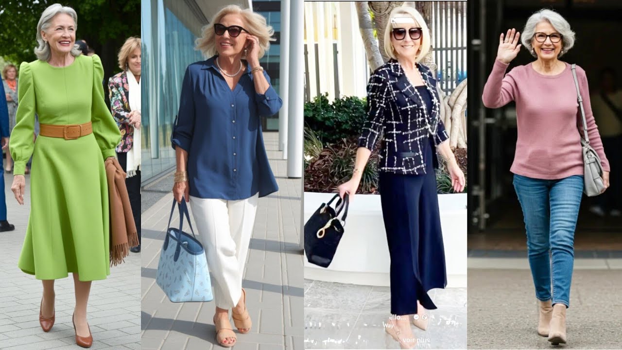 Естественный стиль для женщин старше 50 лет | Элегантная мода для женщин старше 50 лет