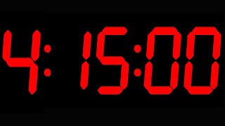 4 Hour 15 Minute Timer No Music (alarm at the end) | 4 Hour 15 Minute Timer(Red Big Digit)