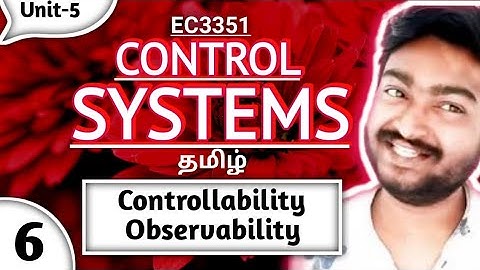 Both Controllability and Observability in  single Problem in Tamil EC3351 Control Systems in Tamil