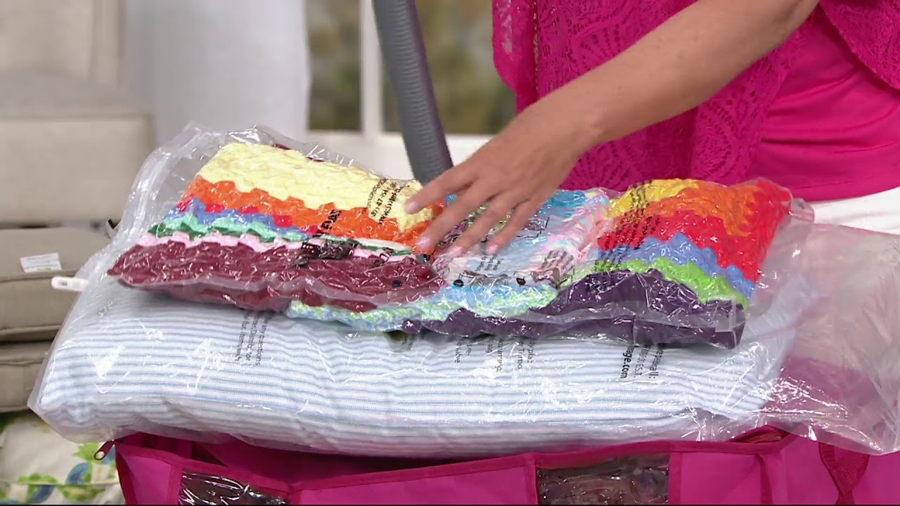 SuperPack 6 Jumbo Totes w/ Compression Bags Plus 2 Bag Bonus on QVC