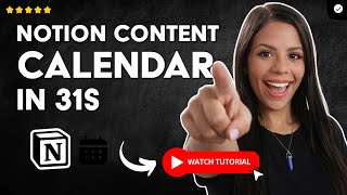 How to CREATE a CONTENT CALENDAR in NOTION in 31 S