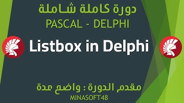 061 PASCAL AND DELPHI TUTORIAL - ListBox in Delphi