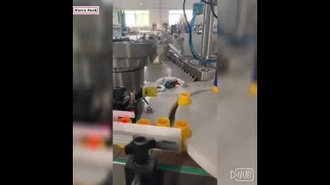 Essential oil small bottle cap loading screw capping labeling machine testing video
