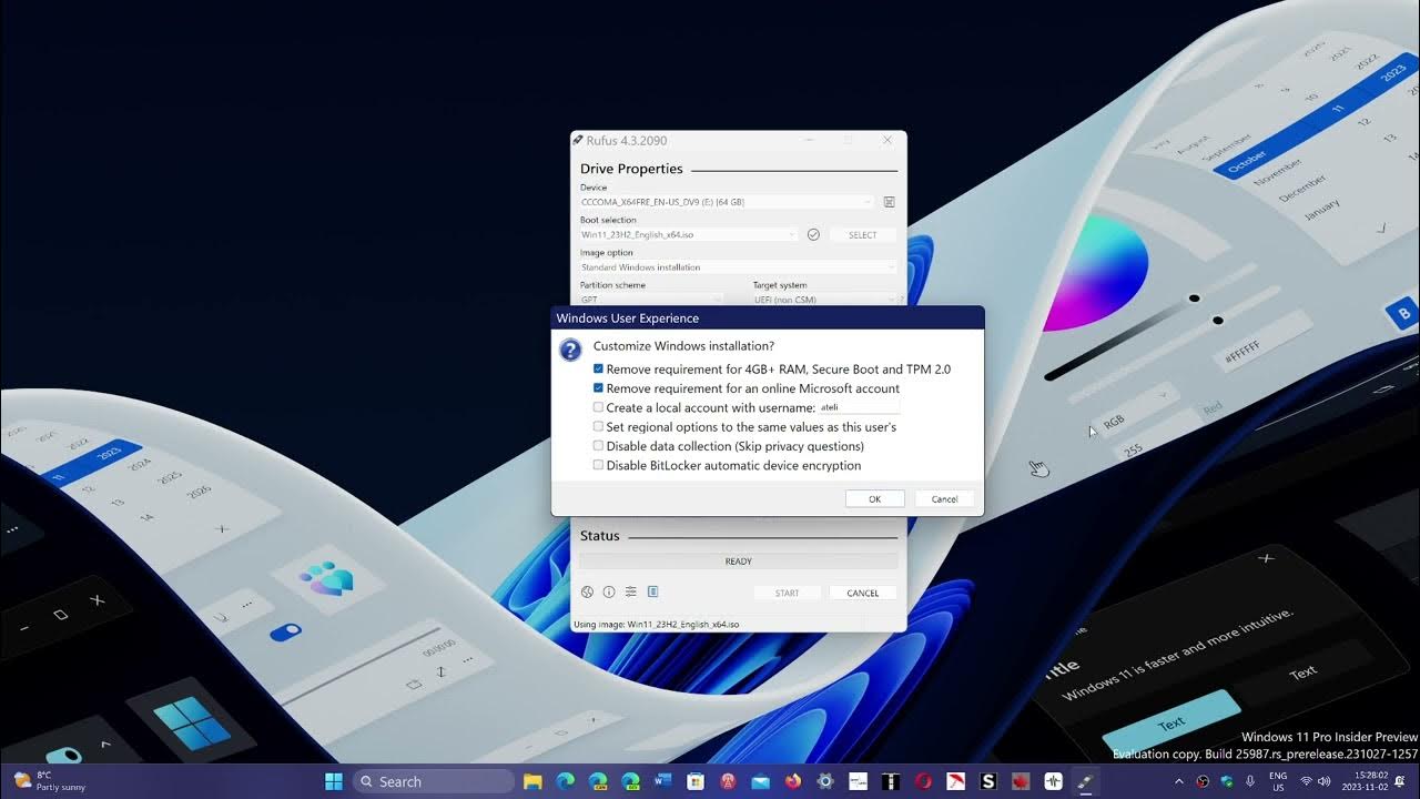 Windows 11 install without microsoft account can be done with rufus