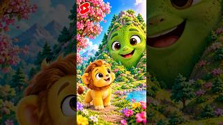 🦁 The Mountain TALKED to a Baby Lion?! ⛰️😱 | Cute 3D Cartoon #Shorts #bigcatswildlife #babyanimals