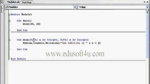 VB Net Console in Telugu   Procedures & Functions (nowtelugu.com)