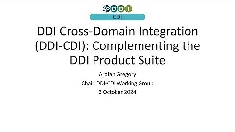 DDI Cross-Domain Integration (DDI-CDI): Complementing the DDI Product Suite