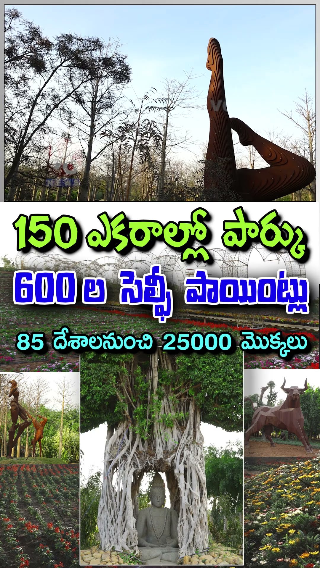 150 ఎకరాల్లో పార్కు.. 85 దేశాల నుంచి మొక్కలు | Experium Park | V6 News