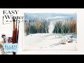 EASY Abstract Winter Watercolor Landscape Tutorial