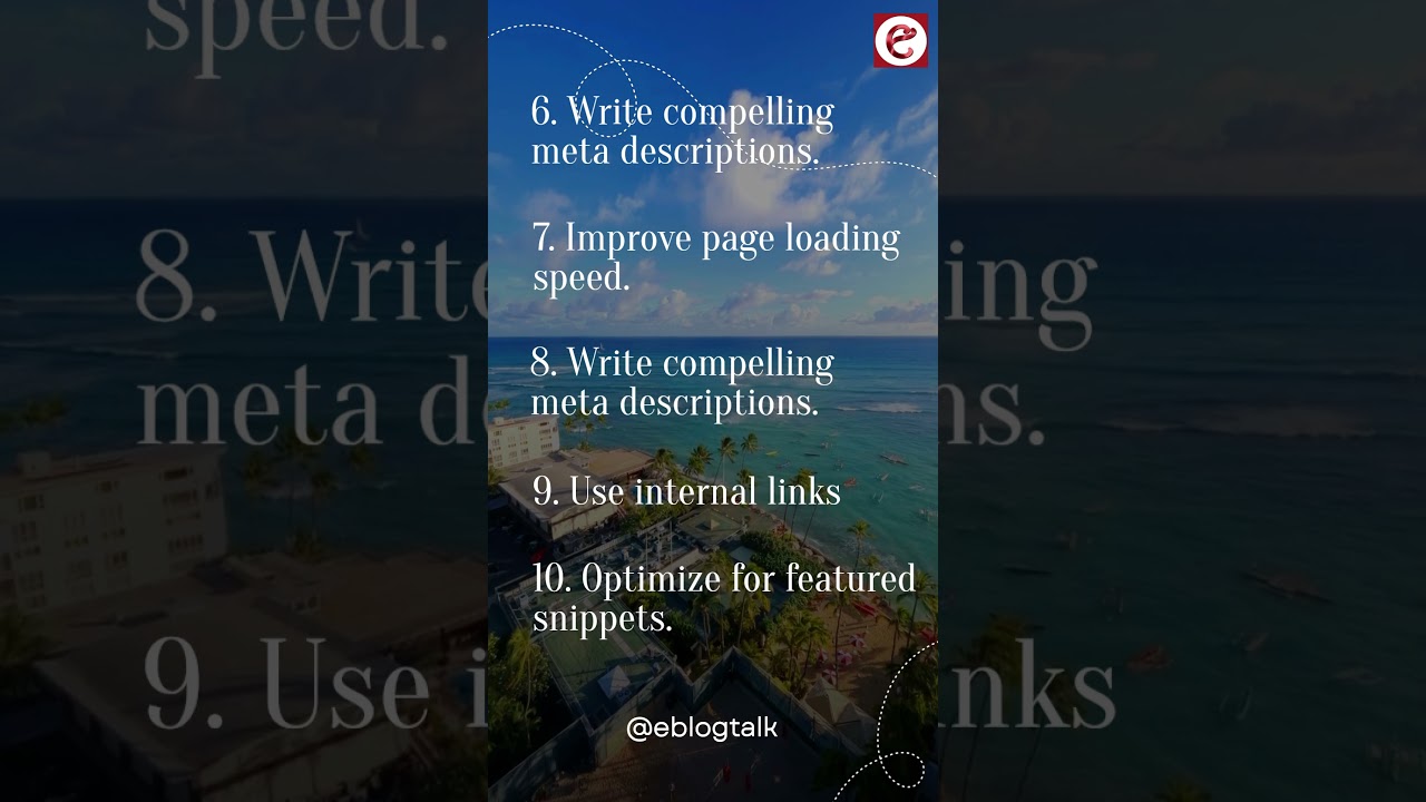 Top 10 On-Page SEO Tips.        