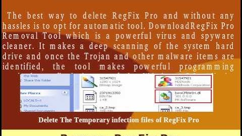 Remove RegFix Pro fake registry repair tool in few steps