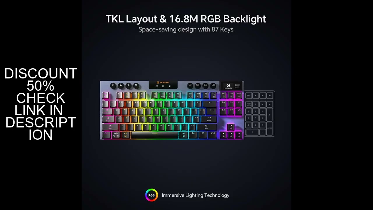HEXGEARS A3 Mechanical Keyboard 87 Key RGB Hot Swap Bluetooth/2.4G/Type-C Wired Connection Kailh Swi
