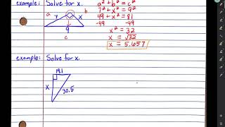 Pythagorean Theorem with Non Perfect Squares