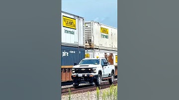 BNSF Hi Rail Racing Intermodal in Verona
