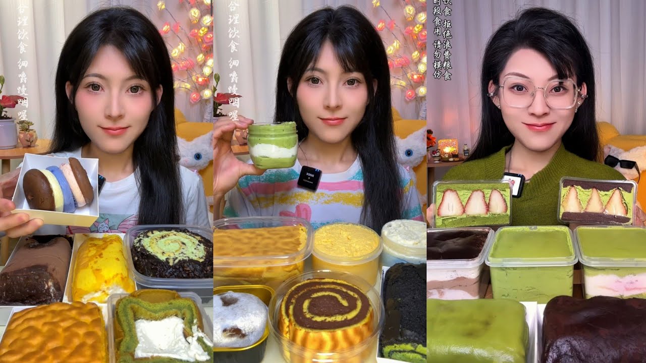 ASMR] Dessert Mukbang🎂🍦🍰🍮 (Creamy Crepe Cakes) 디저트 먹방 |Eating Sounds#cake #asmrcake #asmrcake