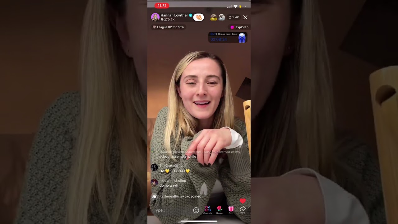 Hannah Lowther TikTok Live (1/03/25)