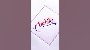 How to draw Name Anshika in italic writing #shorts #viral #viralvideo #trending
