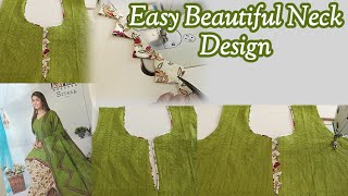 Easy Beautiful Neck Design With Handmade Samosa Triangles | neck design Using Buttons