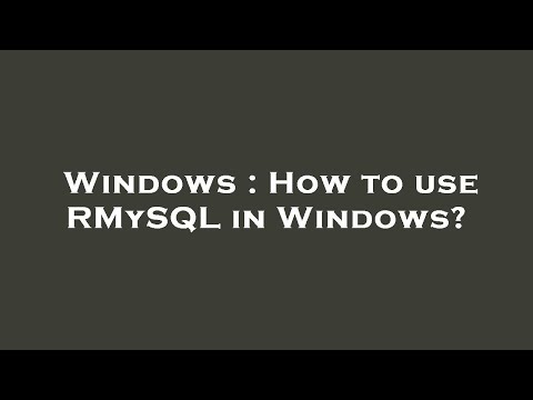 Windows : How