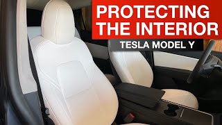 Tesla Model Y  Protecting White Interior