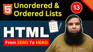 Master Unordered & Ordered Lists in HTML | Shahid Naeem Tutorial   Beginner Friendly | Class 13.