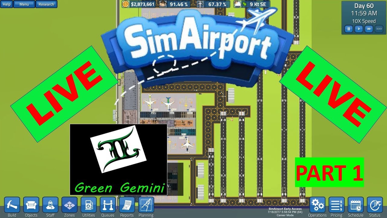 Sim Airport - Let's Play - LIVE STREAM! - A New Beginning - Part 1