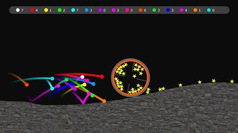 Collect The Stars - Colors Marble Race in Algodoo