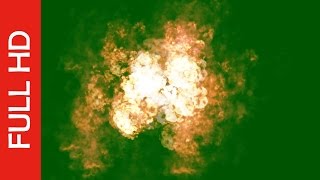 Big Fire Explosion In Top View-Black And Green Screen Background Effects