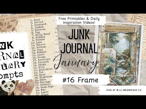 Junk Journal January |#16 Frame| Free Printable Project | Easy