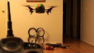 Parrot AR Drone w/Spektrum conversion hovering over a target