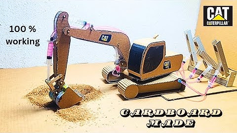 Easily Make a Remote Controlled Hydraulic Excavator without motor/ JCB at home With Cardboard #diy