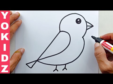 Singing Bird Coloring Sheet  Bird drawings, Card art, Bird sketch