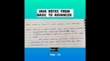 java notes for beginners | part 2 | from Basic to Advanced|#coding #viral #youtubeshorts