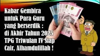 The disbursement of the fourth quarter of the TPG will be completed by the end of November 2025. ...