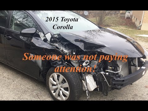 2015 Toyota Corolla light front collision over the bumper time lapse repair