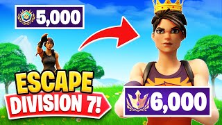 How To ESCAPE Division 7 in Fortnite! (Reach Champs Fast!) - Fortnite Tips & Tricks