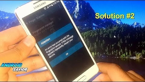 How to Fix An error has occurred with the fingerprint sensor is not responding