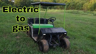 Predator 212 golf cart ezgo marathon electric to gas conversion. concept video.