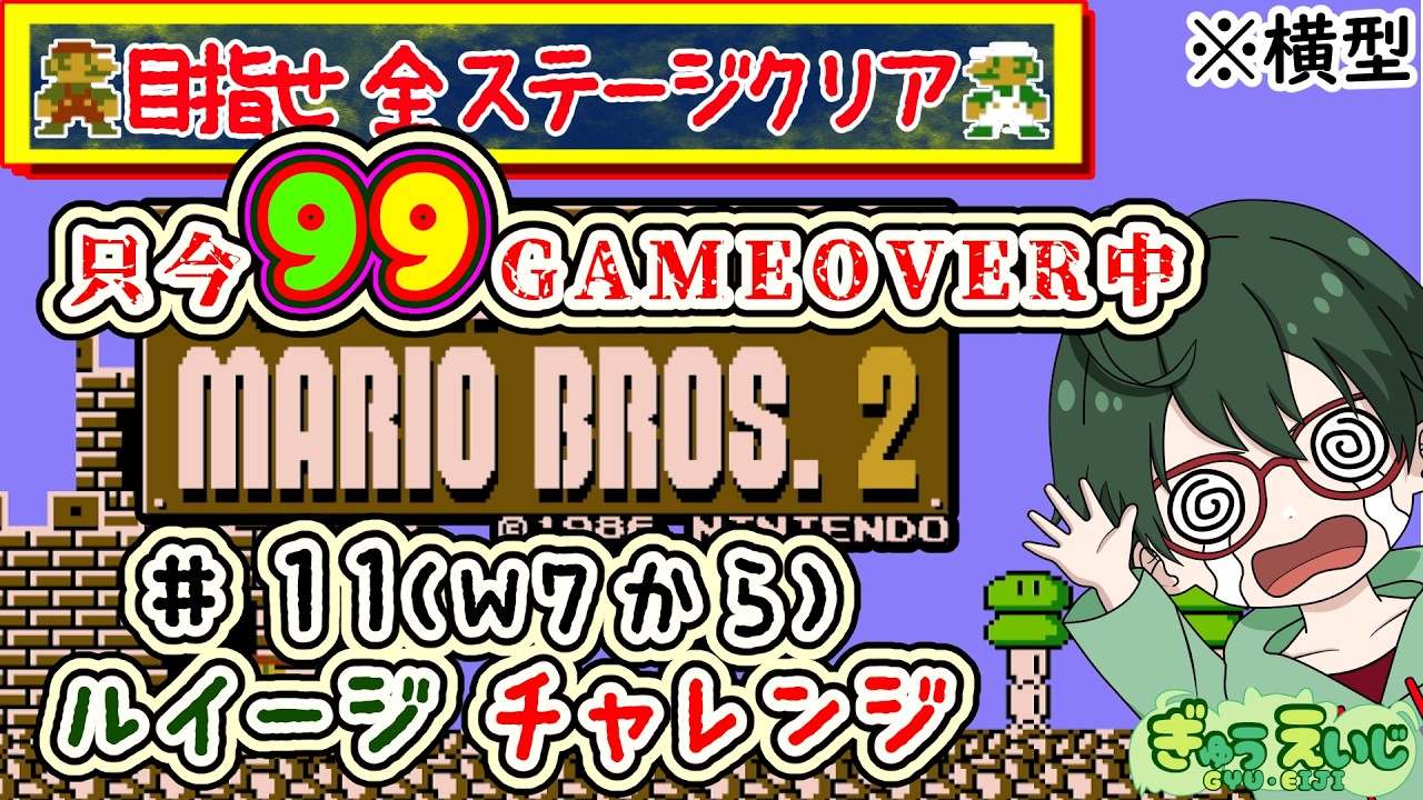スーパーマリオブラザーズ Super Mario Bros. 2 | Horizontal] Number of total wipes: 99