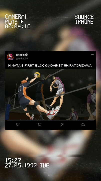 Hinata Blocks Ushijima 🥱 #haikyuu #haikyuuedit #hinatashouyou #kageyamatobio #shorts