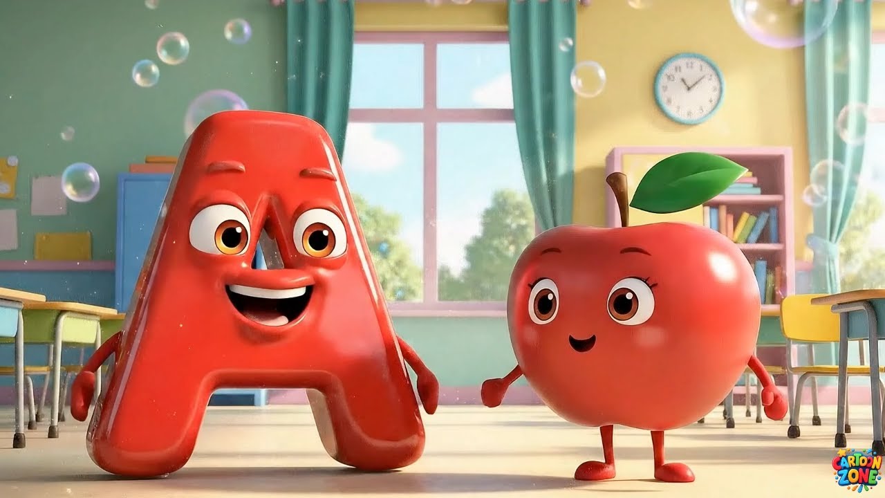 ABC Song Nursery Rhymes | Fun Alphabet ABCD Learning Cartoons for Kids | 